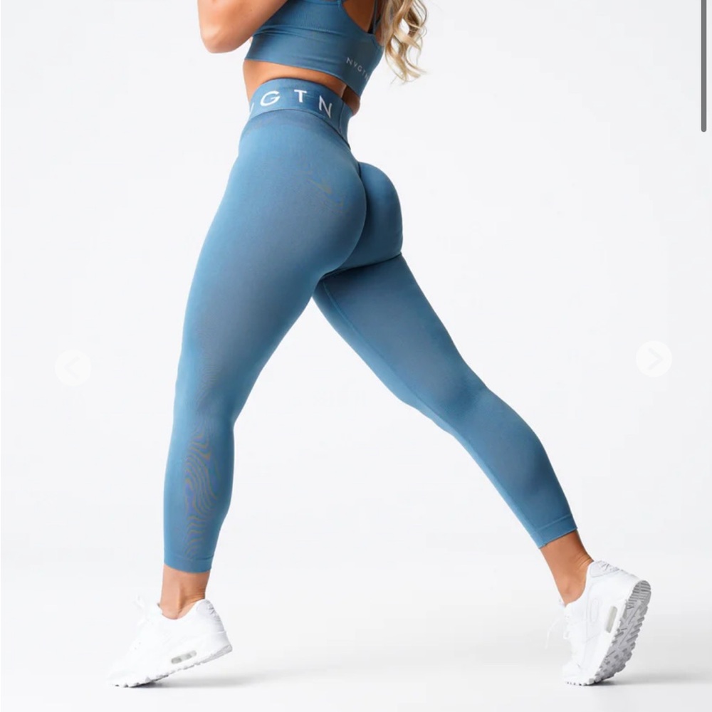 NVGTN stone blue sport seamless leggings